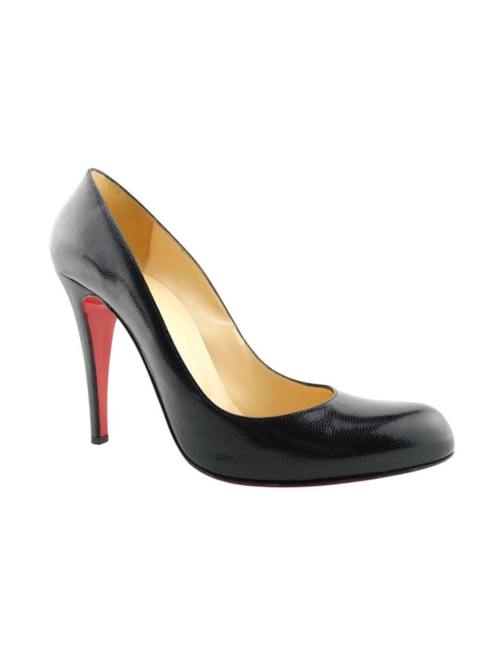 CHRISTIAN LOUBOUTIN Black Leather Heel Pumps 38.5